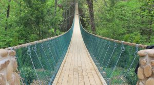 swinging bridge at summer camp